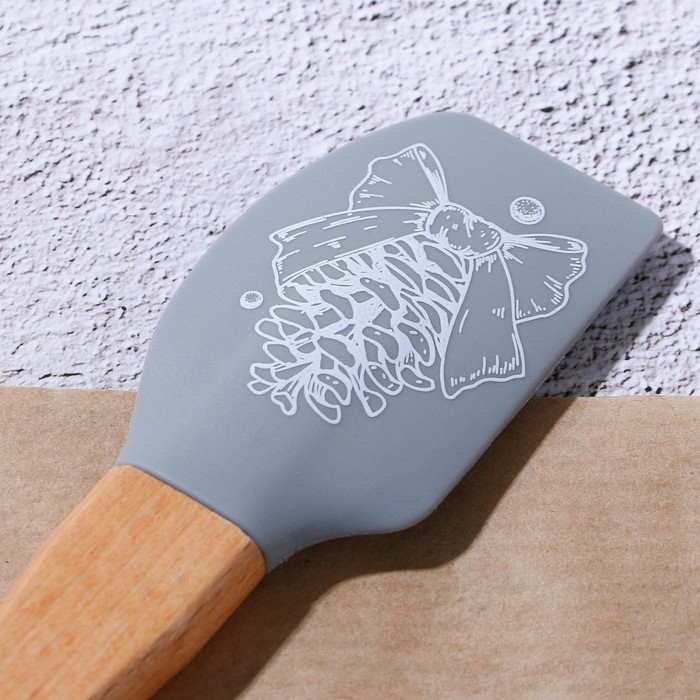 Новый год. Набор силиконовых лопаток &laquo;Новогоднего настроения&raquo;, 2 шт в наборе (26х5 см, 23.3х4.3 см)