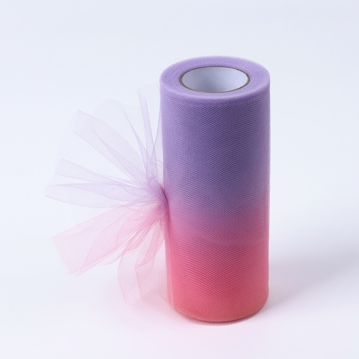 Фатин, 15 см, 11 ± 1 г/кв.м, 23 ± 1 м, цвет фиолетово-розовый градиент №4 Фатин, 15 см, 11 ± 1 г/кв.м, 23 ± 1 м, цвет фиолетово-розовый градиент №4