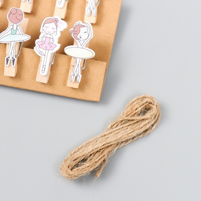 Декор для творчества дерево Декор для творчества дерево "Прищепка. Балерины" набор 10 шт 3,8х1,7 см