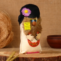 Оберег "Домовой в кепке с подковой", лён, 20 см Оберег "Домовой в кепке с подковой", лён, 20 см