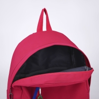 Рюкзак школьный текстильный с карманом,цвет розовый, 45х30х15 см