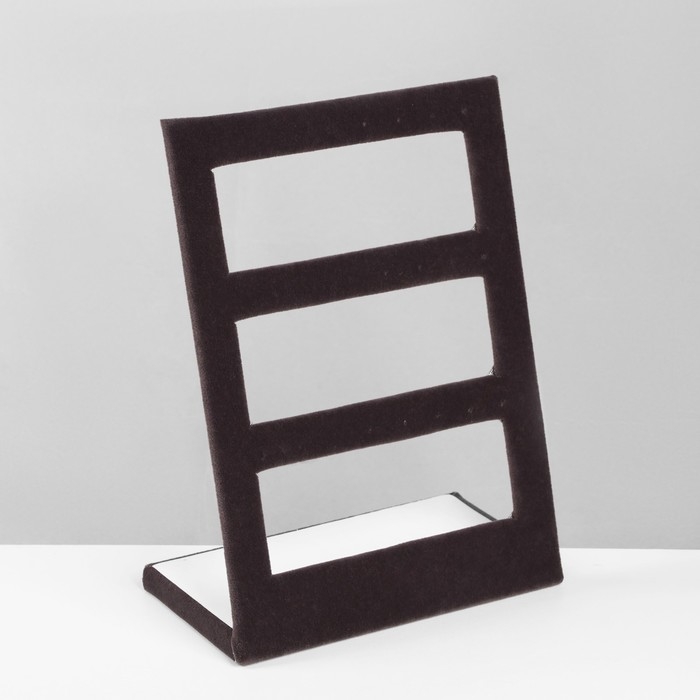 Подставка под серьги 3 ряда, 12 пар, 15,5&times;8&times;21 см, цвет серый графит