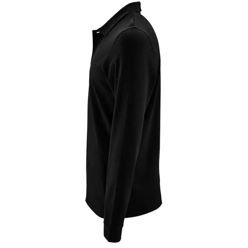 Рубашка поло мужская с длинным рукавом Perfect LSL Men черная, размер S