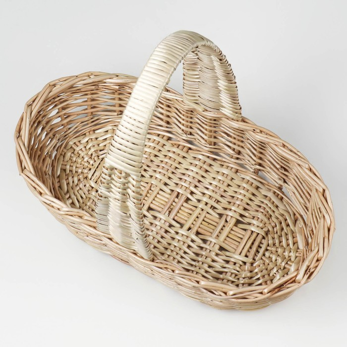 Корзина продуктовая, 37&times;16&times;8/27 см, ручное плетение, ива