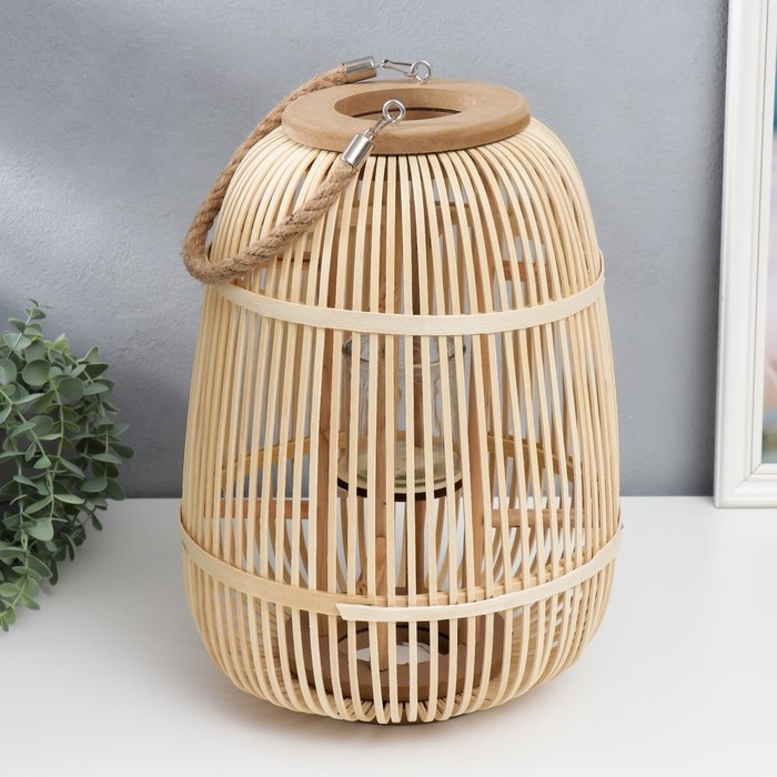 Подсвечник дерево на 1 свечу Подсвечник дерево на 1 свечу "Клетка" 37х30х30 см