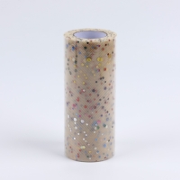 Фатин с разноцветными блёстками, 15 см, 11 ± 1 г/кв.м, 23 ± 1 м, цвет бежевый №4 Фатин с разноцветными блёстками, 15 см, 11 ± 1 г/кв.м, 23 ± 1 м, цвет бежевый №4