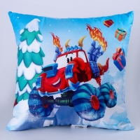 Новогодняя подушка квадратная «Тачка», на новый год Новогодняя подушка квадратная «Тачка», на новый год