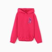 Толстовка (худи) детская MINAKU: Exclusive print, цвет фуксия, рост 134 см