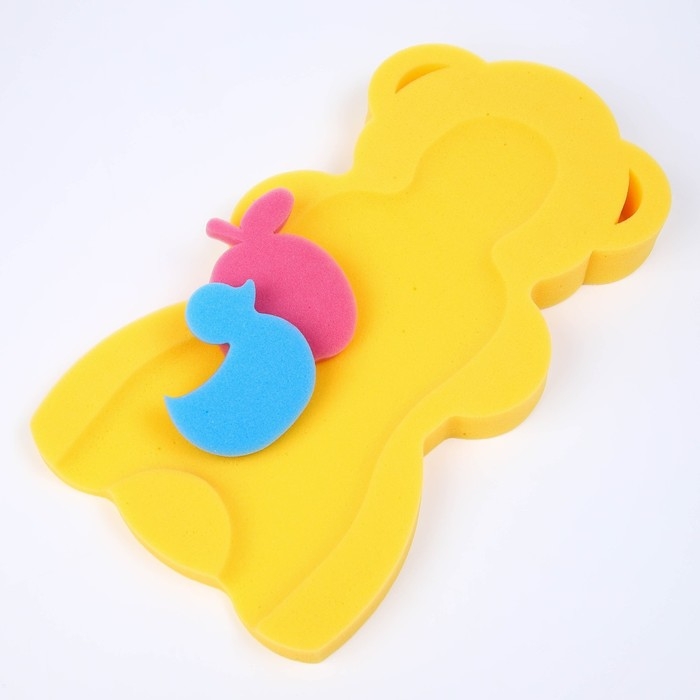 Подкладка для купания макси «Мишка», цвет желтый/оранжевый, 55х30х6см Подкладка для купания макси «Мишка», цвет желтый/оранжевый, 55х30х6см