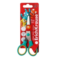 Ножницы детские 13 см ErichKrause Junior Softy Jolly Friends, закругленные концы, удобные ручки, блистер, МИКС (цена за 1 штуку)
