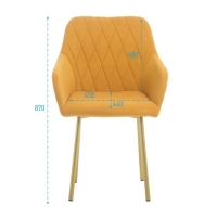 Стул "Либерти", Велюр горчица/Золотой