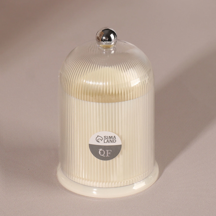 Органайзер для ватных палочек, с крышкой, d = 7,4 &times; 11,6 см, цвет молочный/прозрачный