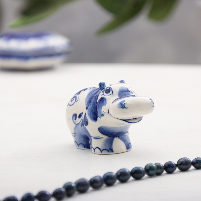 Сувенир Сувенир "Бегемот", гжель