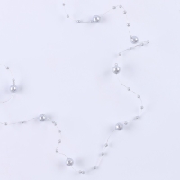 Леска для декора с бусинками, длина &mdash; 4,8 м, цвет серебряный