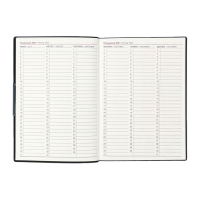 Еженедельник датир 2025г мягк обл иск кож А6+ 80л ESCALADA, тис ф, кр бл 70 г/м&sup2;, чёрный