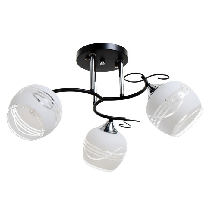 Люстра "Милава" 3хЕ27 40Вт чёрно-хромовый 62х62х27 см BayerLux