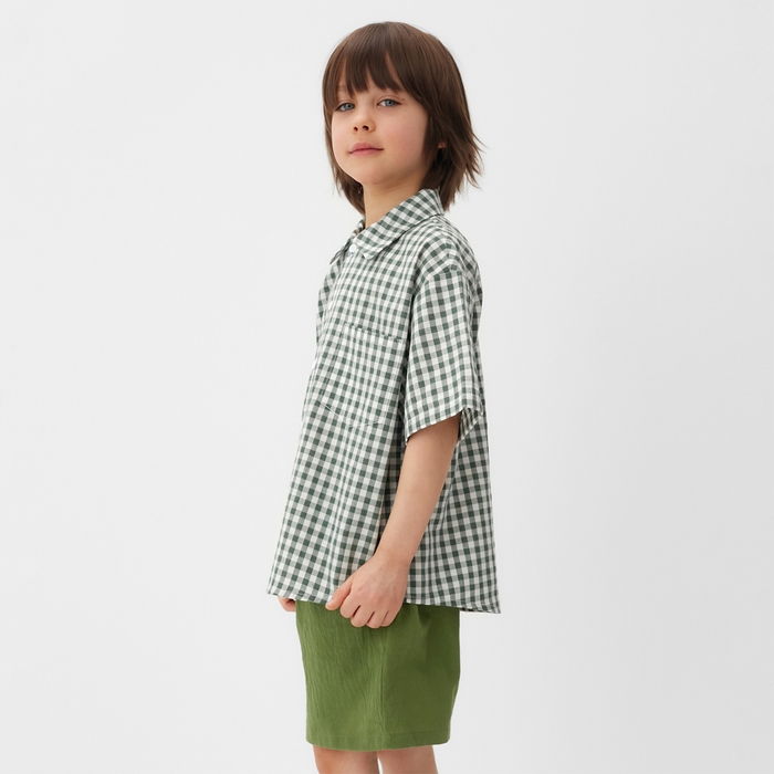 Костюм для мальчика (рубашка и шорты) KAFTAN, р.34 (122-128), зеленый