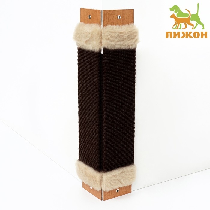 Когтеточка Когтеточка "Пижон" ковролиновая угловая, малая, 50 x 18 х 1,5 см, микс