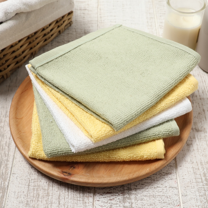 Набор махровых салфеток Набор махровых салфеток "Ромашки" 30х30 см -5шт, 100% хл, 340гр/м2