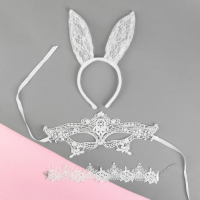 Карнавальный набор «Давай поиграем?», ободок-ушки, чокер, маска Карнавальный набор «Давай поиграем?», ободок-ушки, чокер, маска