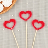 Силиконовый молд для леденцов и шоколада &laquo;Сердце&raquo;, 6&times;4,5 см, цвет прозрачный