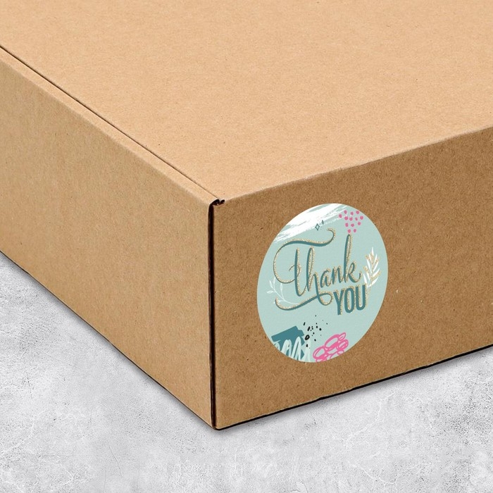 Наклейки для бизнеса и подарков &laquo;Спасибо&raquo;, 4 х 4 см, 11 м - 252 шт.