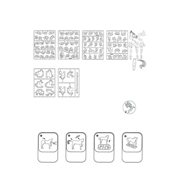 Пазл 3D кристаллический, &laquo;Лошадь&raquo; на подставке, 100 деталей, цвета МИКС