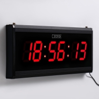 Часы настенные электронные "Соломон", 48 x 19 x 3 см, цифры красные 7.5 х 4 см