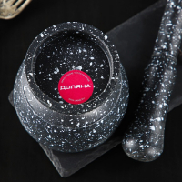 Ступка с пестиком Доляна &laquo;Чёрный камень&raquo;, 10,5&times;10,5&times;20 см, цвет чёрный