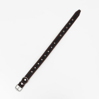 Ошейник кожаный "Строгий шип", 70 х 3,5 см, ОШ 45-60 см, чёрный Ошейник кожаный "Строгий шип", 70 х 3,5 см, ОШ 45-60 см, чёрный