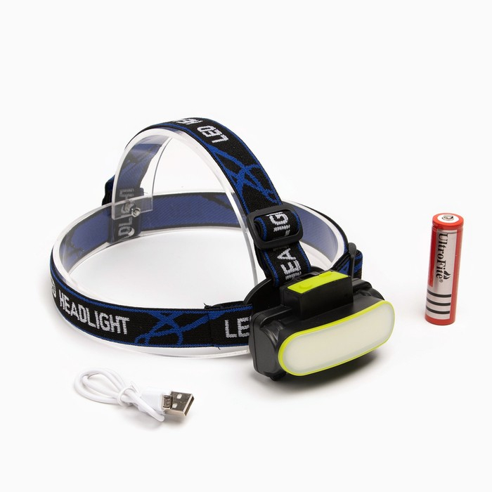 Фонарь налобный аккумуляторный 10 Вт, 1200 мАч, COB, 2 режима, 8 х 6 х 5 см, USB Фонарь налобный аккумуляторный 10 Вт, 1200 мАч, COB, 2 режима, 8 х 6 х 5 см, USB