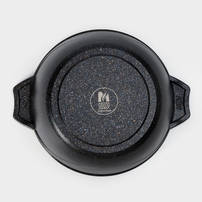 Кастрюля &laquo;Гранит Star&raquo; Induction Pro, 3л, d=22 см, h=11,2 см, стеклянная крышка, индукция, тёмно-синий