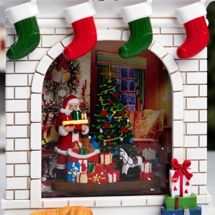 Фигура светодиодная &laquo;Чудесный камин&raquo;, 26х10х18 см, музыка, батарейки ААх3 (не вкомплекте), USB, свечение тёплое белое