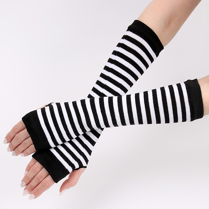 Перчатки без пальцев &laquo;Аниме&raquo;, в полоску
