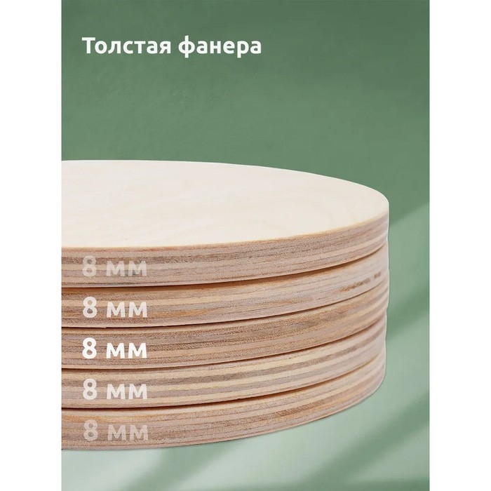 Набор из 5 досок для выжигания, d — 14 см, толщина — 8 мм Набор из 5 досок для выжигания, d — 14 см, толщина — 8 мм