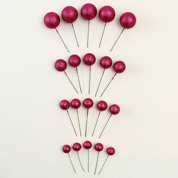 Набор топперов «Бусины», набор 20 шт., цвет бордовый Набор топперов «Бусины», набор 20 шт., цвет бордовый