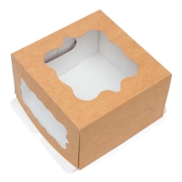 Кондитерская упаковка, "Bon appetit", 2 окна , 19 х19 х11,5 см Кондитерская упаковка, "Bon appetit", 2 окна , 19 х19 х11,5 см