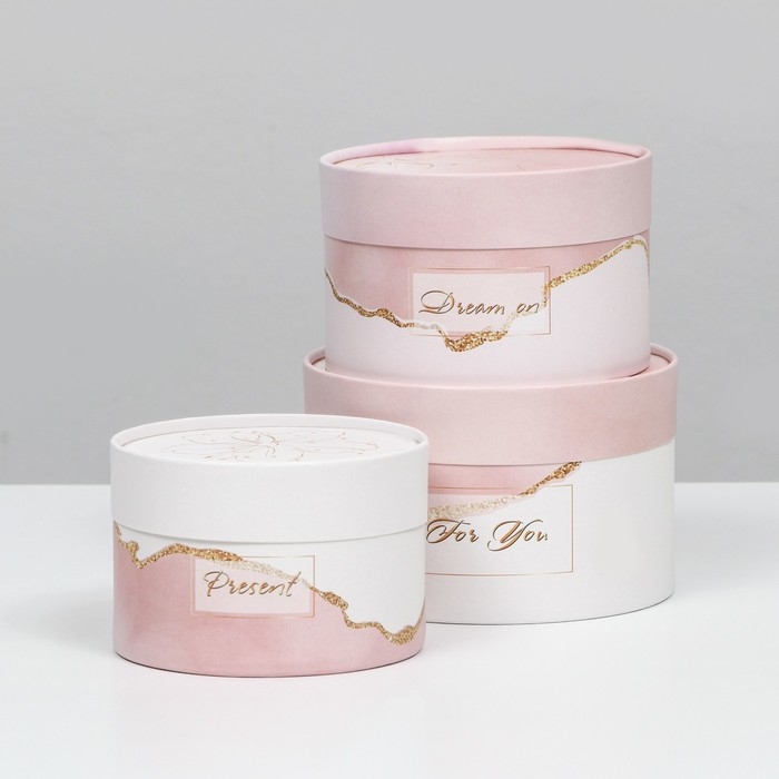 Набор шляпных коробок 3 в 1 Набор шляпных коробок 3 в 1 "Акварель", завальцованная, 16 х 10, 14 х 9, 13 х 8,5 см