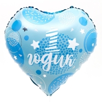 Воздушный шар фольгированный 18" &laquo;1 годик. Сынок&raquo;, сердце