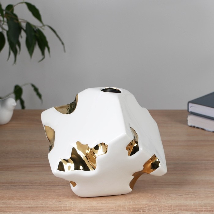 Ваза керамика настольная Ваза керамика настольная "Денвер" перевёртыш, 17 см, белый