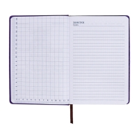 Ежедневник недатированный, А5, 140л, клетка, обл.кожзам, с хлястиком, Цветы, фиолетовый Ежедневник недатированный, А5, 140л, клетка, обл.кожзам, с хлястиком, Цветы, фиолетовый