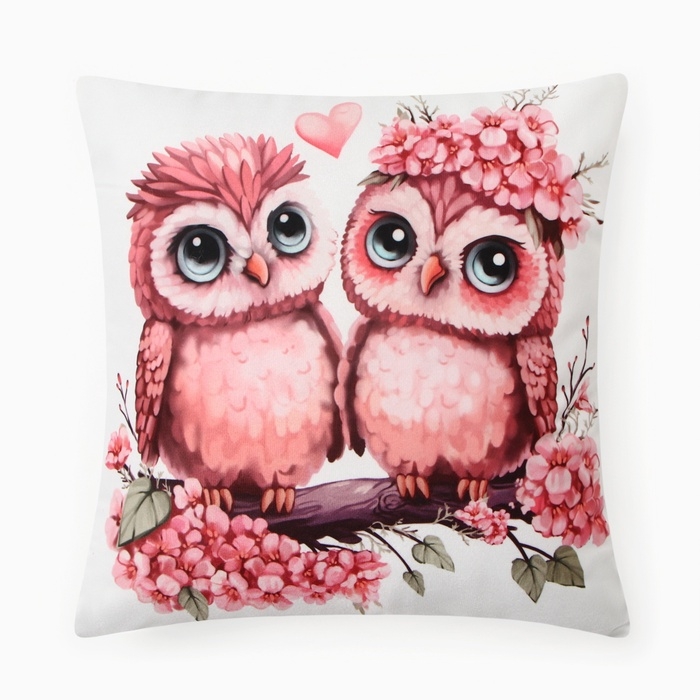 Подушка Этель Подушка Этель "Совушки", 40*40 см, 100% п/э, велюр