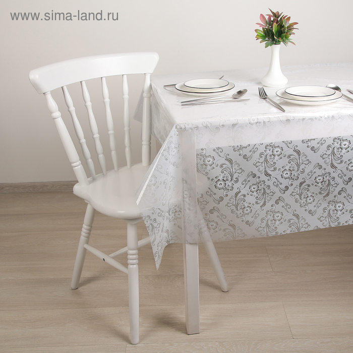 Скатерть без основы многоразовая &laquo;Ажурная&raquo;, 132&times;220 см, цвет микс