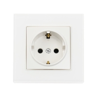 Розетка одноместная TOT Glossy Glass, 16 А, скрытая, с з/к, стекло, белая Розетка одноместная TOT Glossy Glass, 16 А, скрытая, с з/к, стекло, белая