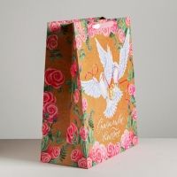 Пакет подарочный ламинированный, упаковка, &laquo;Счастливы вместе&raquo;, XL 49 х 40 х 19 см