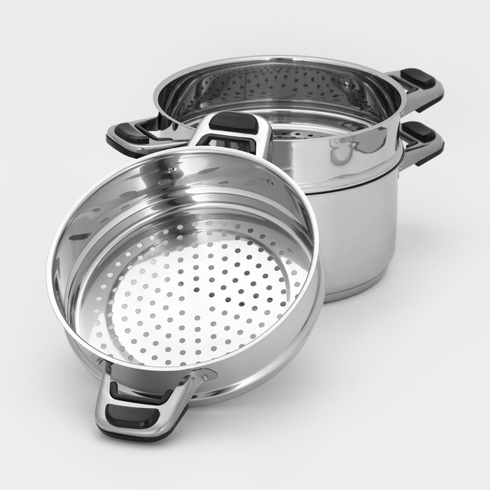 Мантоварка «Алтын», 8,5 л, d=22 см, 2 секции, стеклянная крышка,капсульное дно, индукция Мантоварка «Алтын», 8,5 л, d=22 см, 2 секции, стеклянная крышка,капсульное дно, индукция