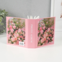 Фотоальбом на 40 фото 10х15 см "Кустовые розы на розовом" в коробке 17х14х4,6 см