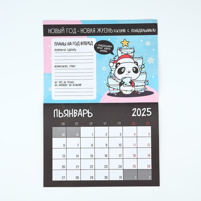 Календарь 2025 настенный, планинг &laquo;Новый год: Жизненный&raquo;, 29 х 21 см