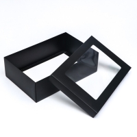 Коробка подарочная складная, упаковка, &laquo;Черная&raquo;, с окном 30 х 20 х 9 см