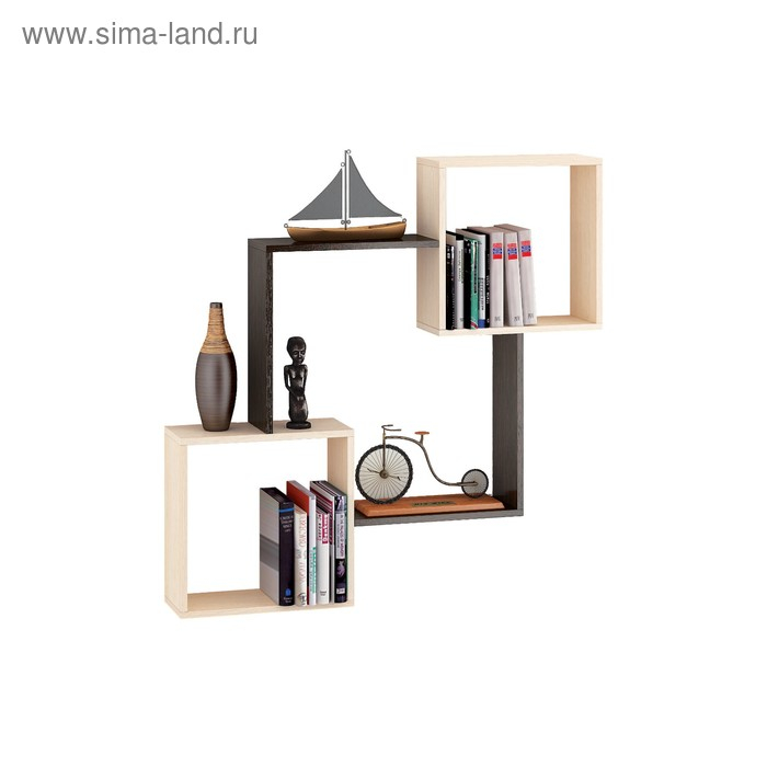 Полка навесная ПН-02, 1050х1050х180, Венге/Дуб молочный Полка навесная ПН-02, 1050х1050х180, Венге/Дуб молочный